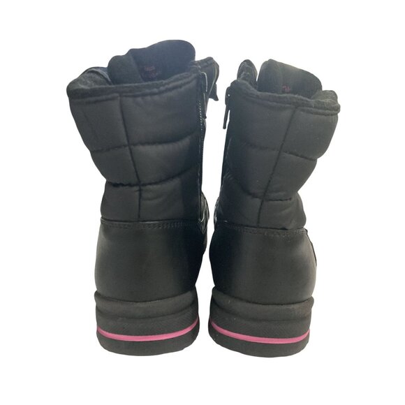 Skechers Youth Size 4 Black Pink Water-Resistant  Winter  Insulated Ankle Boots - Picture 3 of 7